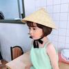 Children's Spring and Summer New Straps Straw Hat Straw Hat Outdoor Travel Sunshade Sunscreen Concave Straw Hat