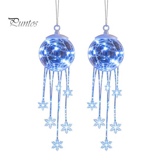 Decorative Hanging Ornaments for Tree LED Christmas Ornament, Icy Glow Sparkling Snowflake Cascade Decoration, Durable Plastic Baubles Winter Lighted