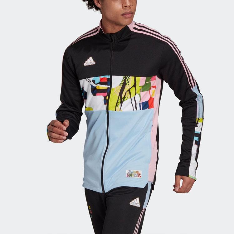 adidas Футбольная куртка с цветными блоками Мужская верхняя одежда Черный H50879