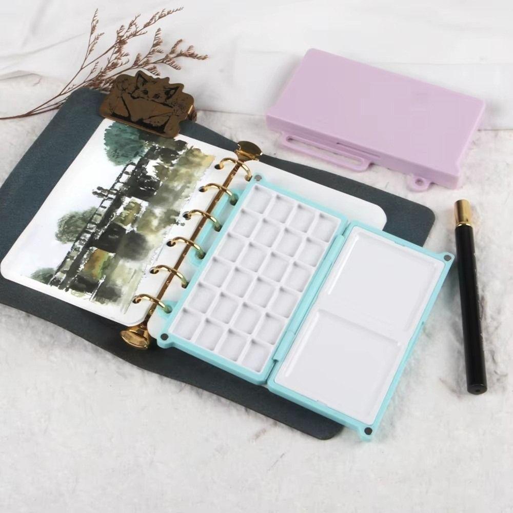 24 Grid Travel Painting Tray Mini Empty Paint Palette Compact Plastic Pigment Box Artist
