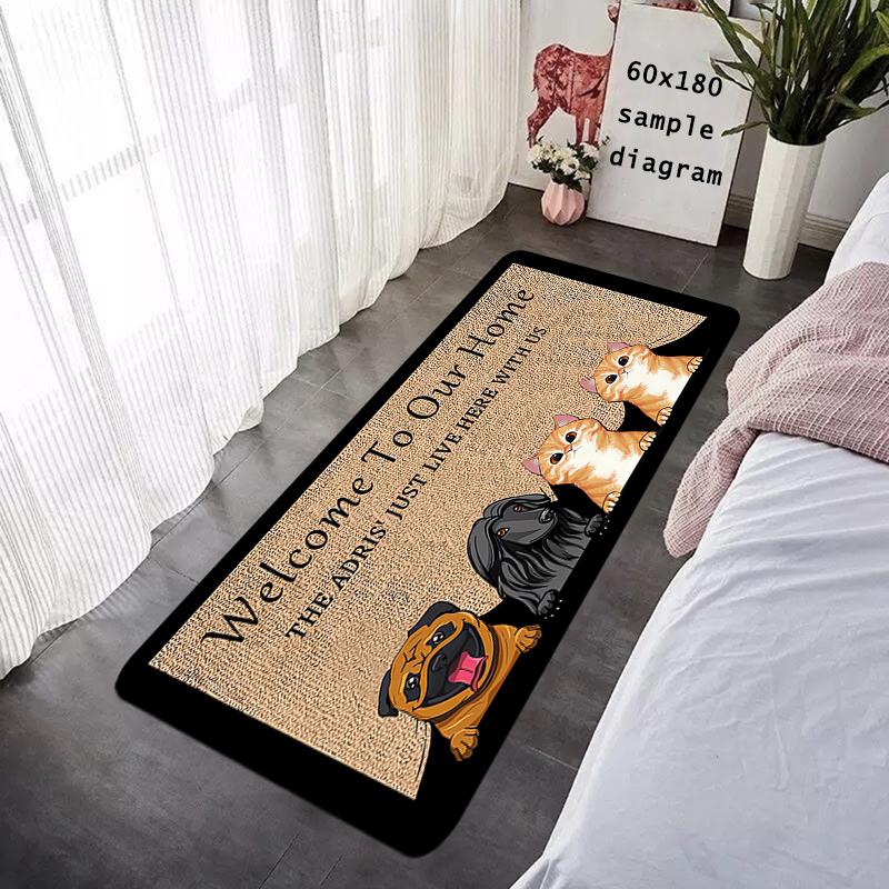 Doormat German Shepherd DogFlannel Floor Mat  Cute Dogs Cats Indoor Foot Rug Fluffy Bedside Mats Corridor Carpet Balcony Decor