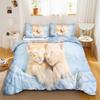 Cat, Animal Bedding Set black Anime 100% Polyester Duvet Cover Set Printed Cartoon Home Decor