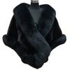 Thickened Warm Mink Fox Fluffy Cape Coat Solid Color Women Winter Faux Fur Shawl