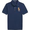 Polo Polo Shirt Solid Color Embroidered Dog Cotton Mesh Kids Tops Blue 323964158-001