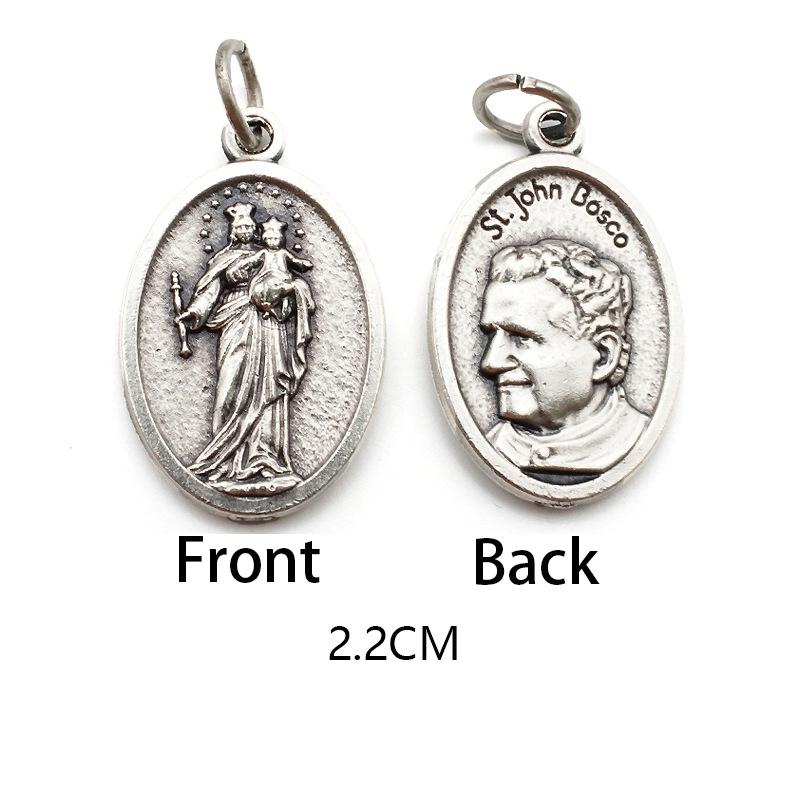 Двусторонние металлические подвески, ожерелья, браслеты, аксессуары своими руками, большая овальная святая медаль, кулон для любой цепи или ожерелья, христианские украшения