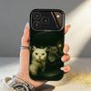 F-Пушистый и C-Милый Чехол для Телефона с Кошкой Для iPhone17,16,15,14,13,12,11,Pro,MAX Белый Матовый Ударопрочный Чехол