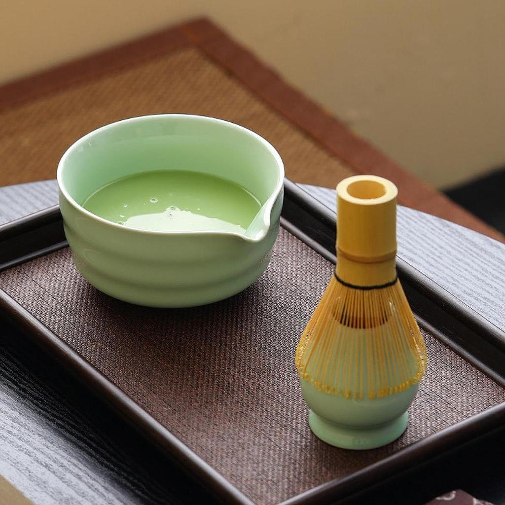 4pcs/set NEW High-end Japanese Ceramic Matcha Gift Box Matcha Tea Set With Whisk And Bowl Sumptuous Grinder Brush Tea Tools Hold