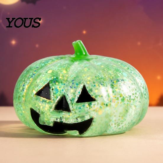 Squeeze Stress Ball 1/2/3Pcs Halloween Pumpkin Relief Toy, Creepy Head Glitter for Kids Adults, Party Favors