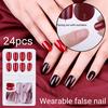 24PCS поддельные ногти многоразовые палки на ногтях нажмите на полное покрытие накладные ногти