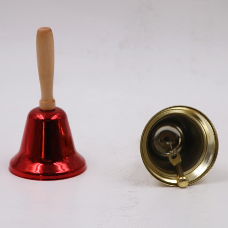 Праздничное внимание Рождественский ручной колокольчик Деревянная ручка Дети детского сада Рождественский перезвон Кольцо Рождественские украшения Рождественские колокольчики