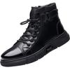 Fashion British Winter Warm High Top Work Boots for Men New Designer Soft-soled Leather Shoes Men Fashion Black Platform Men Ankle Boots
