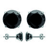 Les Trésors De Lily [L6317] - Silver Black 'Essentiel' Silver Earrings (rhodium-plated) - 8 Mm