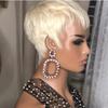 Short Wig Women Fluffy Brown Gold Curly Straight Hair Cap Heat Resistant Synthetic Slanted Bangs Exotic