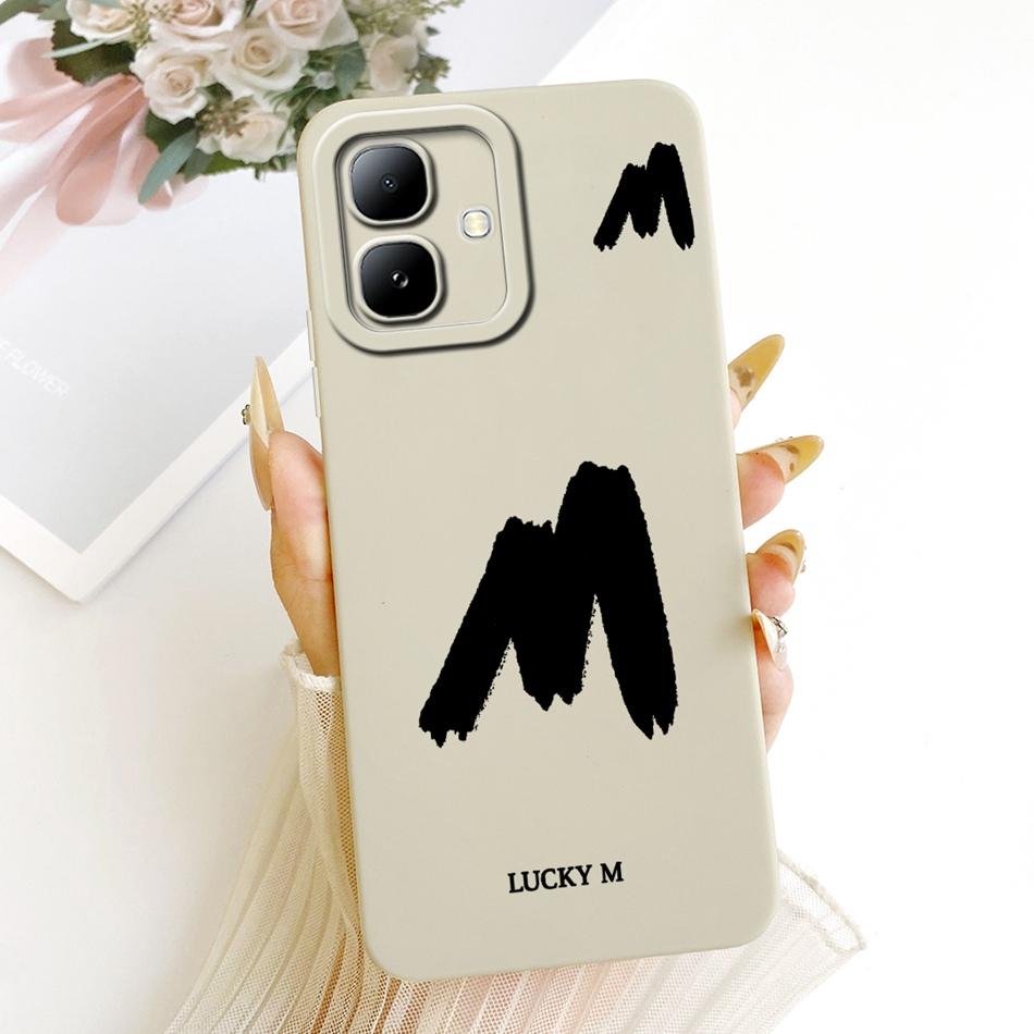 For Infinix Smart 20 2026 Lucky Initial Letter Phone Case For Infinix Smart20 X6840 X6840B Soft Silicone Shockproof Cases Bumper