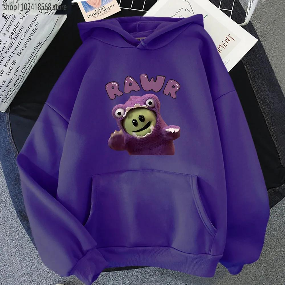 Mona Monster Милые толстовки с капюшоном Nanalan Rawr Свитшоты Модные мужские пуловеры Kawaii Женские повседневные флисовые топы Одежда