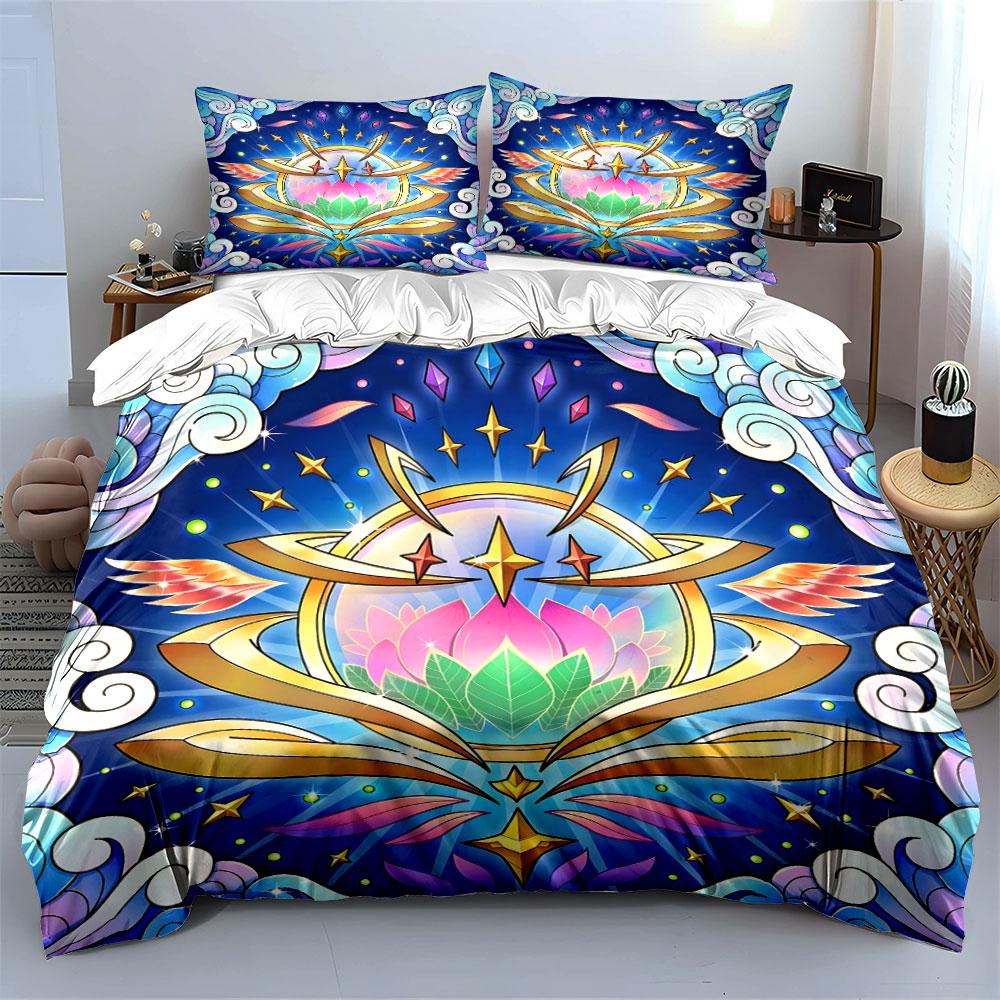 Celestial Lotus Radiance Bedding sets Duvet covers Pillowcases(1* Duvet Cover 2* Pillowcases without duvet insert)
