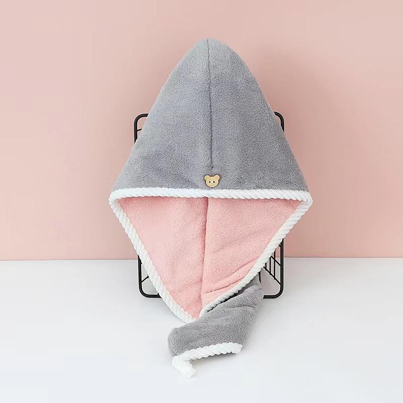 Quick-dry Double-layer Hair Towel For Women Thickened Super Absorbent Adult Student Bath Towel Home Hair Wrap Bath Cap