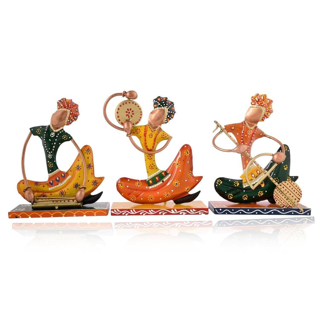 "Hand-painted tribal folk art showpiece for home decor, living room, office, table decor & thoughtful gifting"