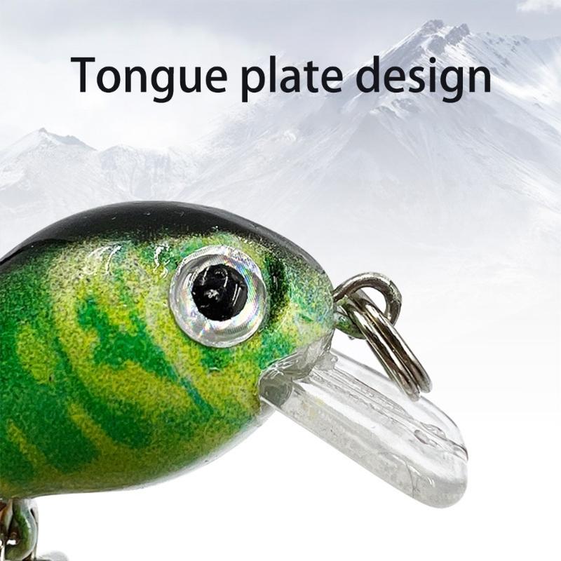 Crankbait Fishing Lures, 1.1Inch 2.8cm Bionic Fishing Lures, Fishing Hard Baits Topwater Lures Trout Bass Fishing Lures