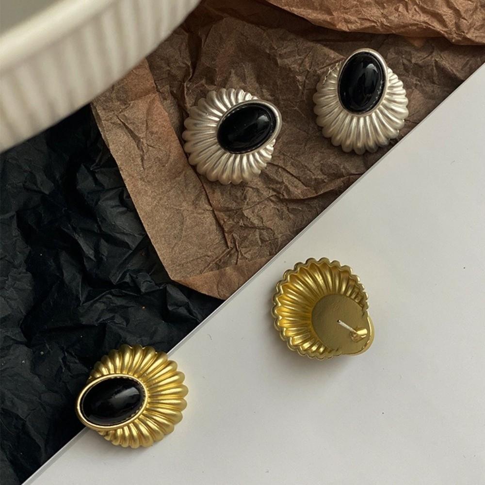 Elegant Drop Metal Earrings Geometric Jewelry Vintage Oval Earrings Gifts