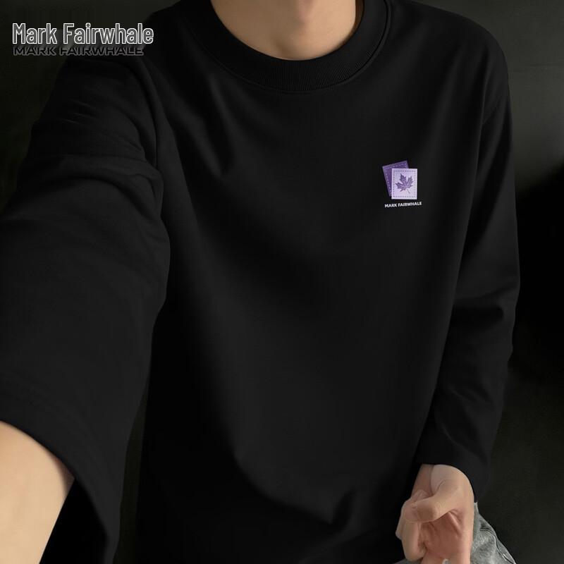 Mark Fairwhale Мужская хлопковая футболка с длинным рукавом и круглым вырезом