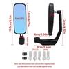 Adjustable Rear View Mirror  For Scooter Blue Glass Motorcycle Handlebar Rearview Mirrors  ATV