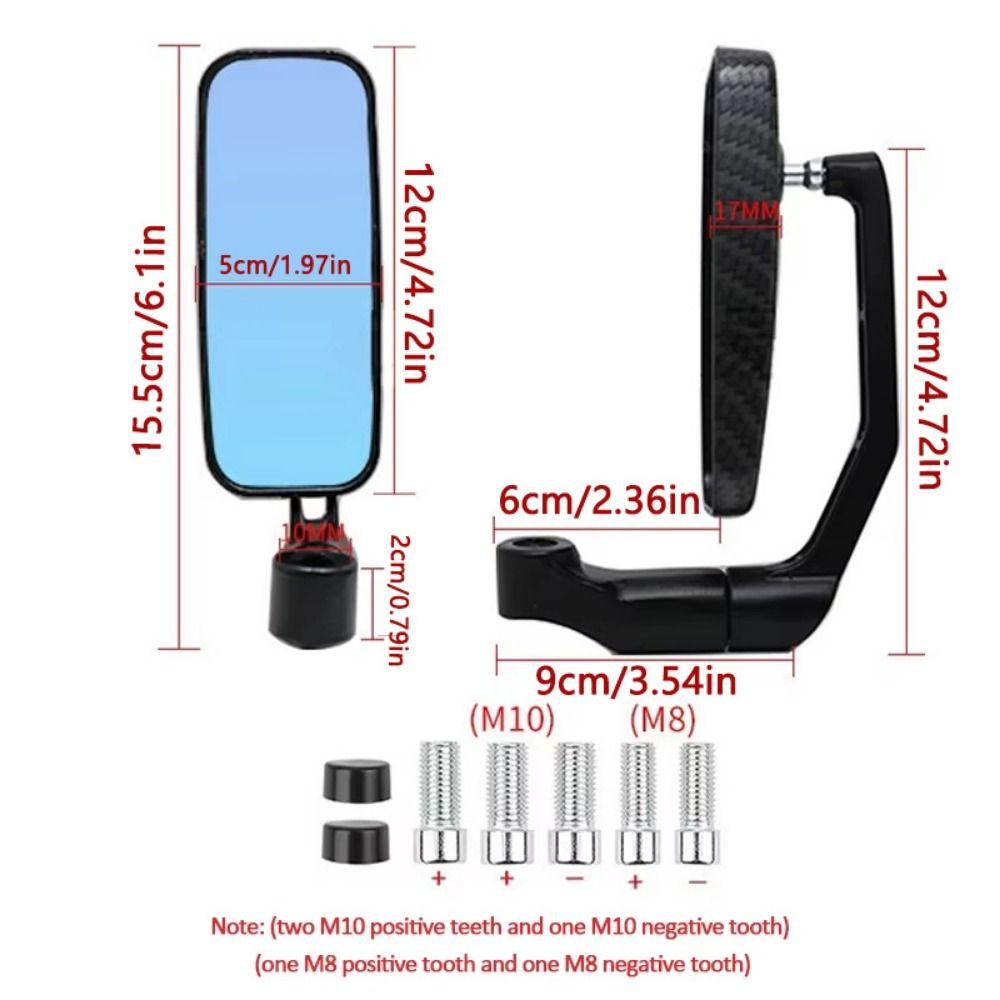 Adjustable Rear View Mirror  For Scooter Blue Glass Motorcycle Handlebar Rearview Mirrors  ATV