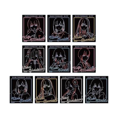 ТВ Аниме «Город Камицубаки на реконструкции». Торговые Ани Неоновые Акриловые Карточки, Коробка 10 шт.