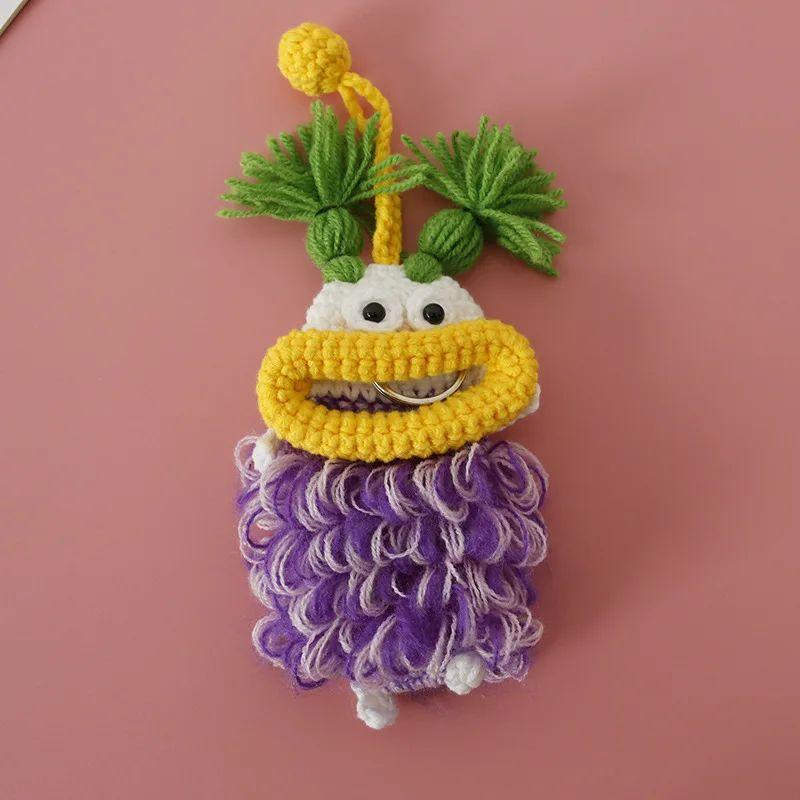 Забавные вязаные крючком брелоки Вязание Милая кукла с сосисочным ртом Держатель для ключей Полезная вязаная сумка для хранения Брелоки для автомобильных ключей Оптовая торговля