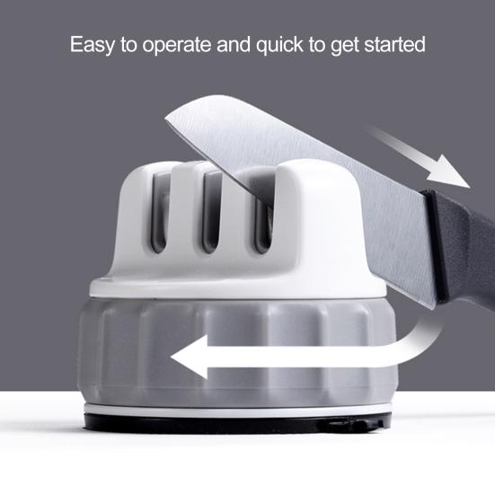 Мини-точилка для ножей Легкая заточка лезвий с прочной присоской Простая в использовании точилка для лезвий с 3 изогнутыми частями