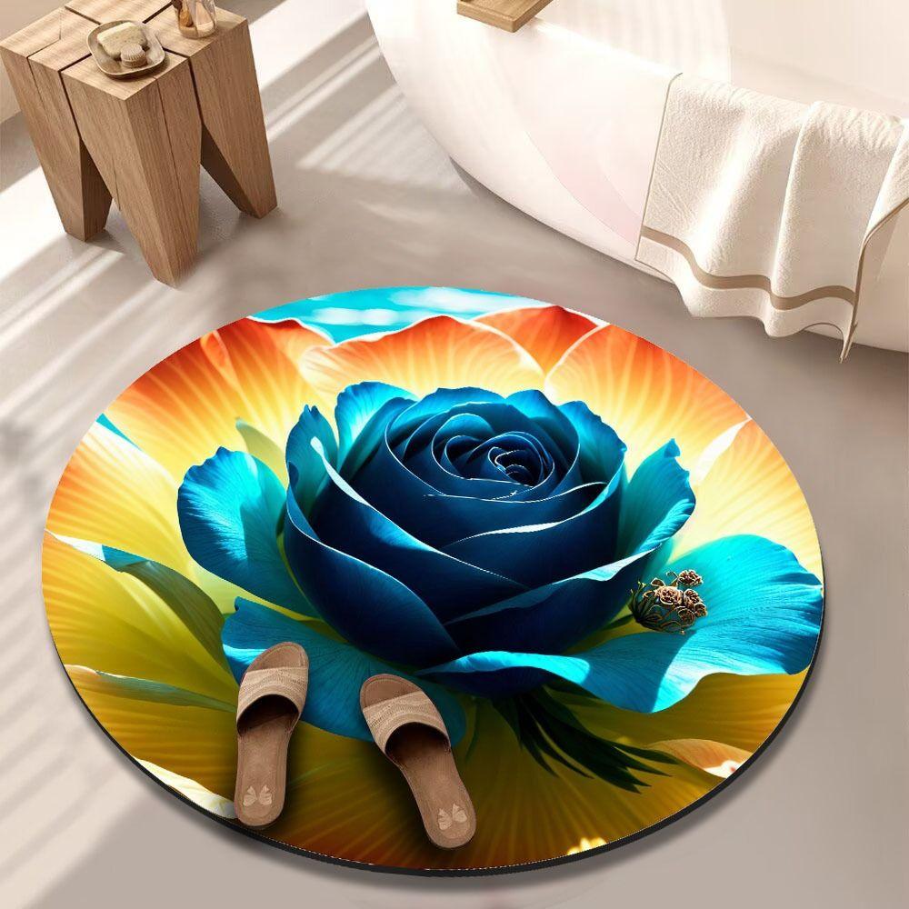 Нескользящий коврик для пола «Пион» специальной формы, коврик для пола в ванную комнату для гостиной, чайного столика, прикроватный