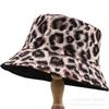 Vintage leopard print bucket hat for women, simple fashion double-sided pot hat, spring/summer outdoor casual sun-protection hat for men