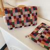 with Zipper Makeup Bag Color Plaid Key Case Portable Cosmetic Pouch  for Women Girls