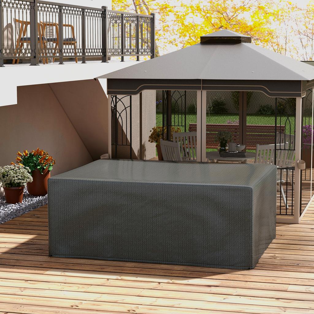 235 x 190 x 90 cm Large Patio Set Covers, Outdoor Garden Furniture Protection Cover Protector Waterproof Anti-UV Grey