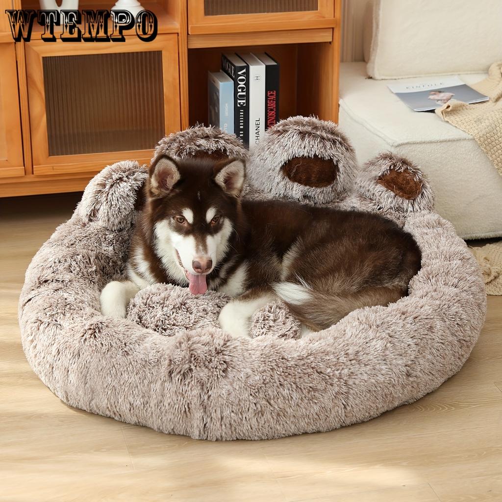 Градуированная лежанка-лапка с изображением медвежонка, мягкое полиэфирное волокно, подходит для маленьких, средних и больших собак, уютный шезлонг для домашних животных, сборка не требуется