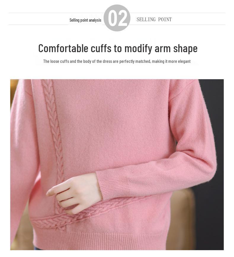 HYY Pure Wool Women's Casual Round Neck Sweater - Warm Knitted Cashmere for Autumn/Winter with Free Shipping & Returns