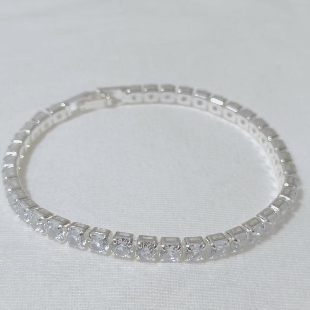 Унисекс Полный Бриллиант Циркон Кристалл Теннисный Браслет - Универсальное Блестящее Подарочное Ювелирное Изделие