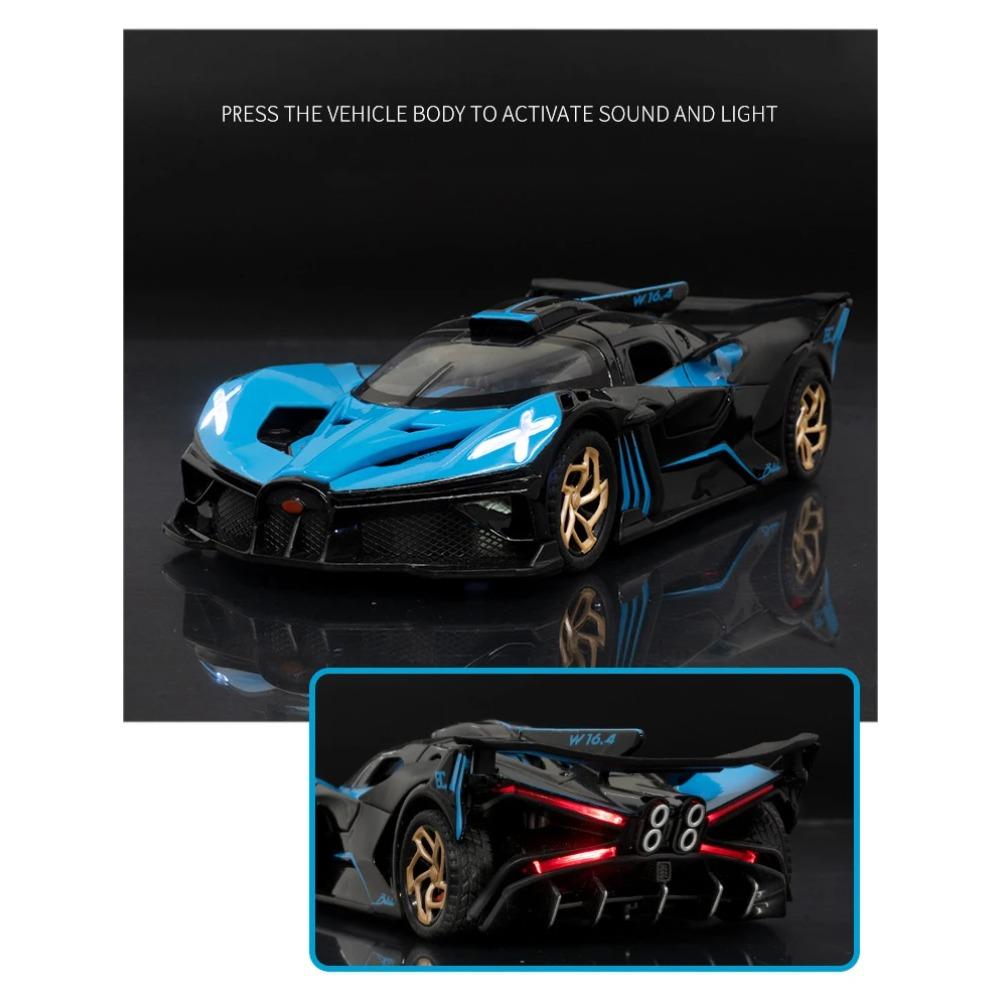1/32 Bugatti Bolide Supercar литая игрушечная модель автомобиля со звуком и светом детские игрушки коллекционные предметы подарок на день рождения
