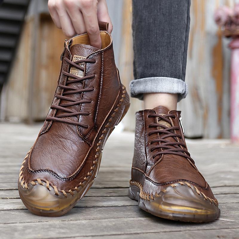 TUINANLE Осенние мужские ботинки Мартин большого размера, кожаные мужские короткие ботинки, трендовая мужская обувь