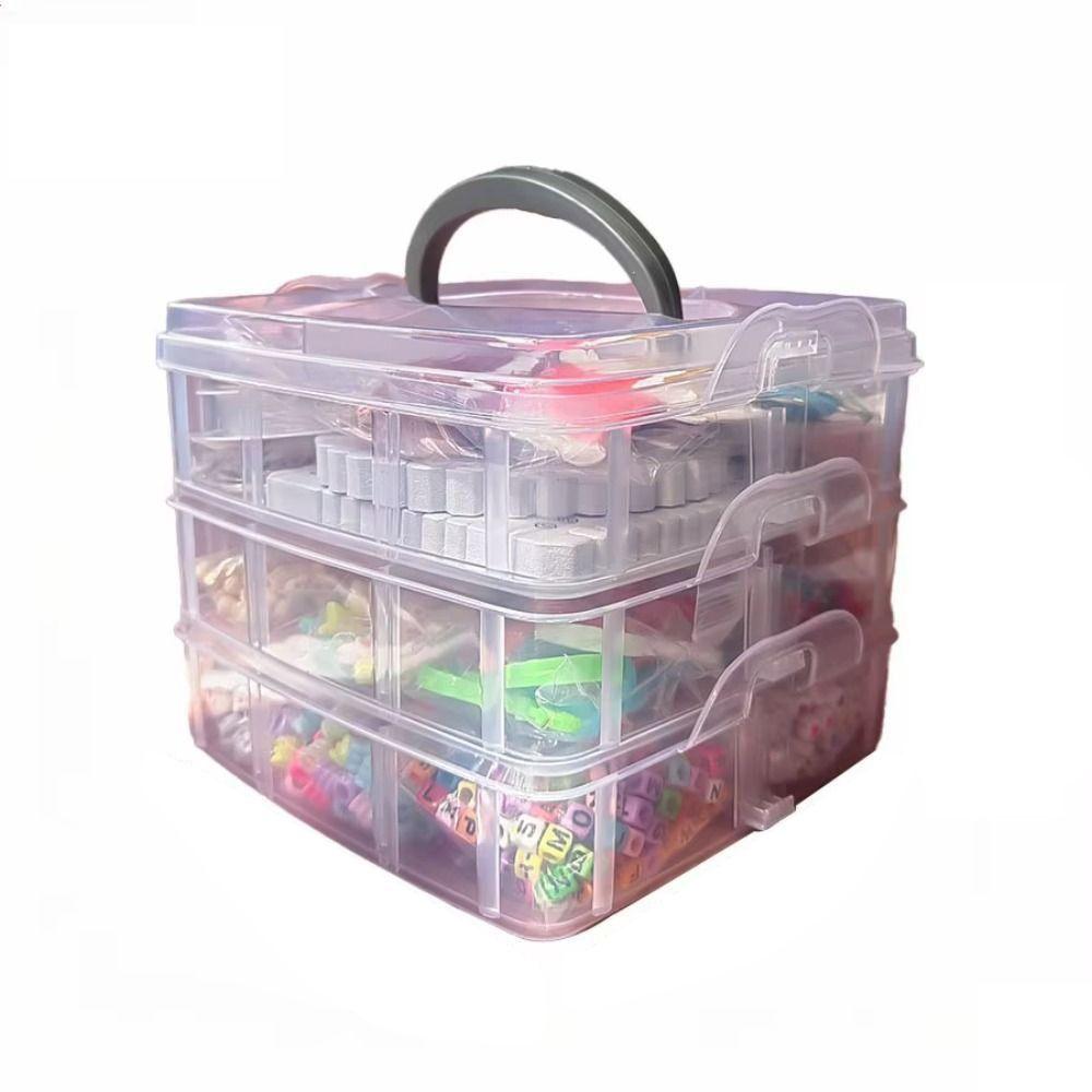 3-слойный пластиковый ящик для хранения 18 ячеек Органайзер для игрушек и мелочей Настольный