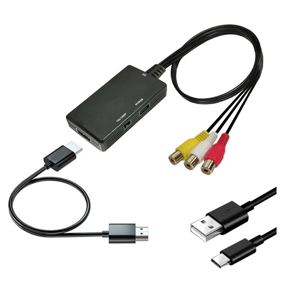 Конвертер композитного видео и звука в HDTV Поддерживает форматы Pals NTSC Для проекторов Мониторов 360 N64 Видеомагнитофонов DVD Плееров