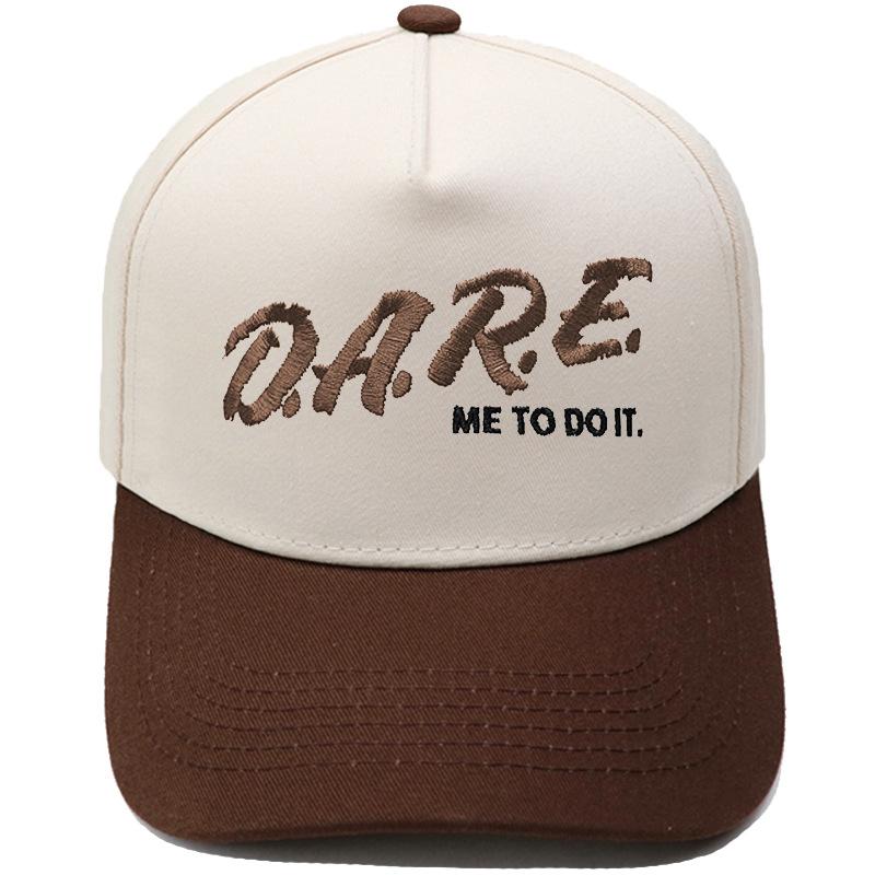 D.A.R.E. ME TO DO IT. Truck Driver Hat Embroidery Vintage Color Matching Baseball Cap for Men and Women