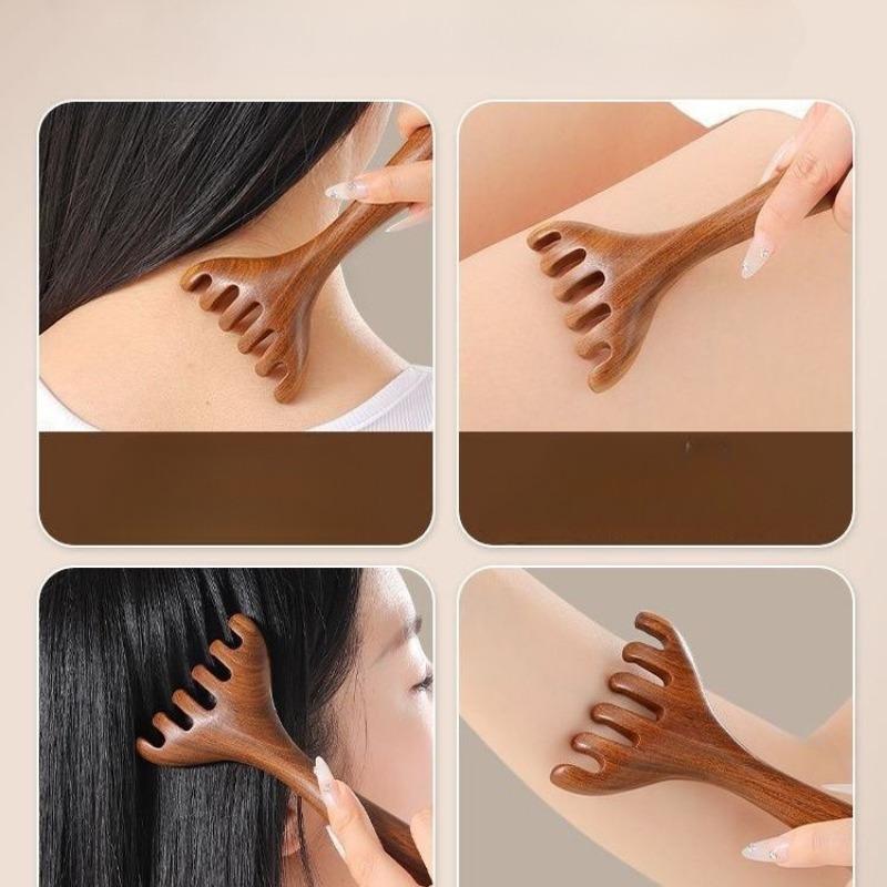 2 шт. Массажные расчески из рога оленя - Массажер для кожи головы и шеи, Стимуляция точек давления при головной боли, Ручной инструмент для & Расслабление, Массажер для кожи головы