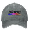 Джинсовая бейсболка рэпера Blonded Альбом Уличная Спортивная Кепка Тракер Папина Кепка Летняя Для Пары Женская Повседневная Дизайнерская Кепка Snapback
