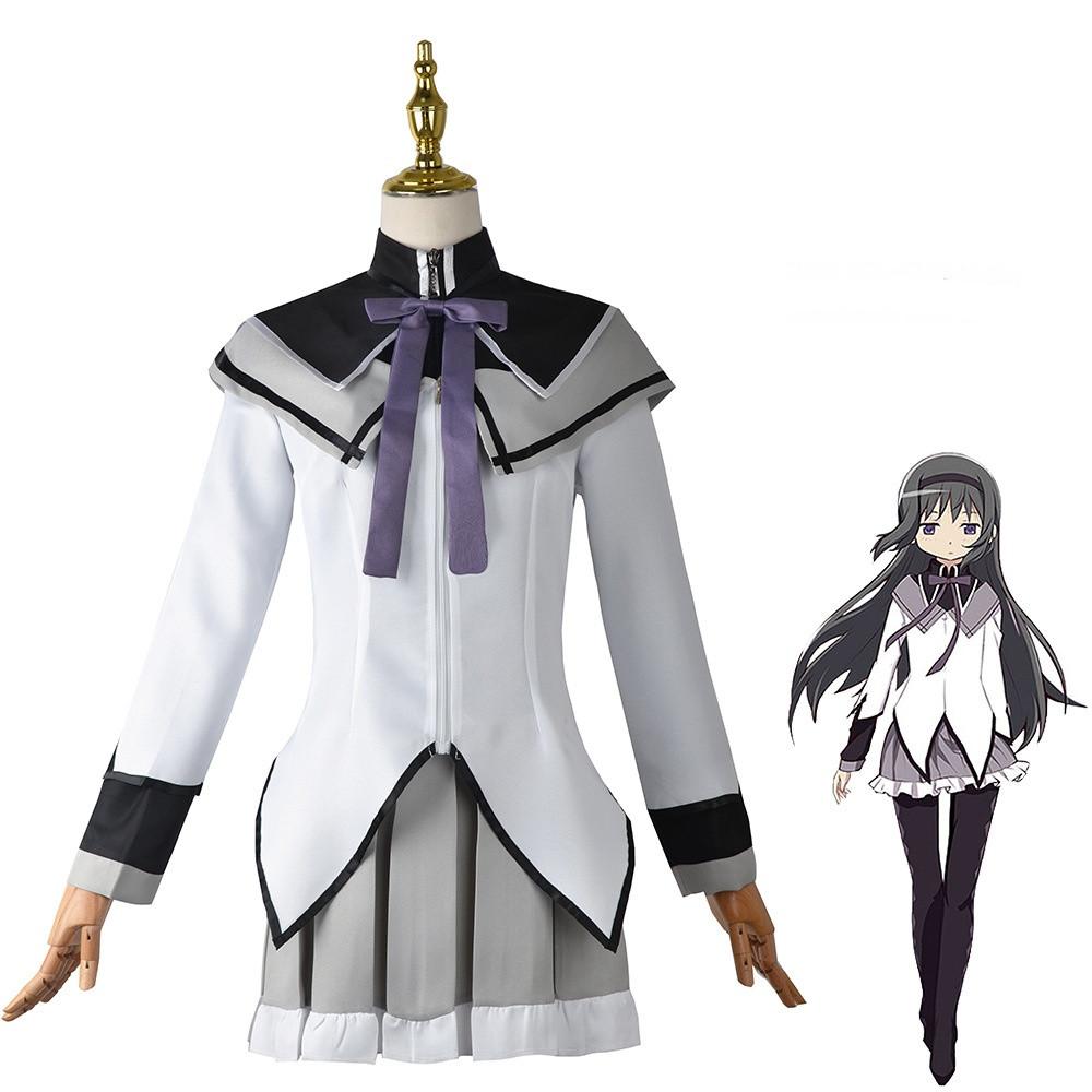 Аниме Волшебная девочка Puella Magi Madoka Magica Косплей Костюм Akemi Homura Kaname Madoka Юбка Mahou Shoujo Парик Боевое Платье Костюм