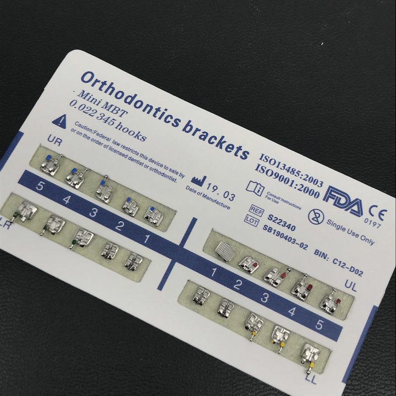 20 шт./упак., стоматологические ортодонтические металлические брекеты, кронштейн Mini Roth/MBT/Edgewise 022, крючки 345, стоматологический кронштейн