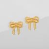 Luxury 18K Gold Plated Bowknot Earrings, Exquisite Liquid Ribbon Ear Studs Party Jewelry Anniversary Birthday Gift for Women New