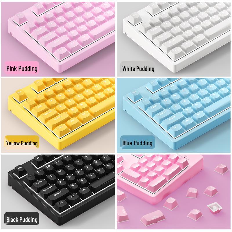 PBT Horizon Двухслойные Колпачки для Клавиш Молочный Пудинг Желе - Полупрозрачный Набор для Механической Клавиатуры