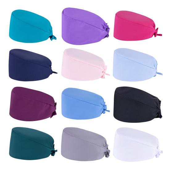 Nurse Doctor Hat with Built-in Sweat-Absorbent Terry Cloth Dentist Cap with Adjustable Elastic