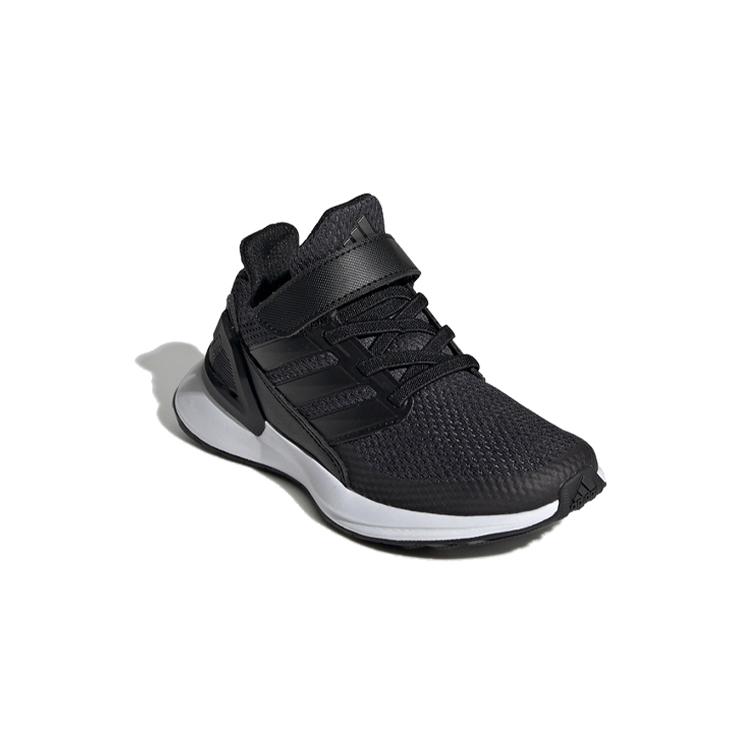 adidas Беговые кроссовки для детей Run Wide EL, нескользящие, низкие, черные с белым, для возраста 3-7 лет, EH0267